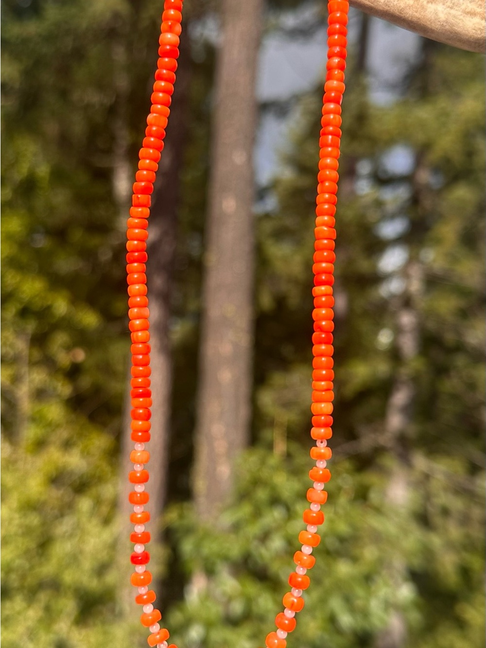 Authentic Fire Agate Handcrafted Orange Beaded Necklace - Women Jewelry